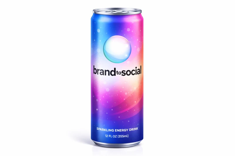 BrandToSocial concept energy drink packaging