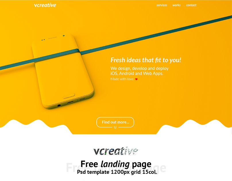 vcreative - Free landing page — original project artwork