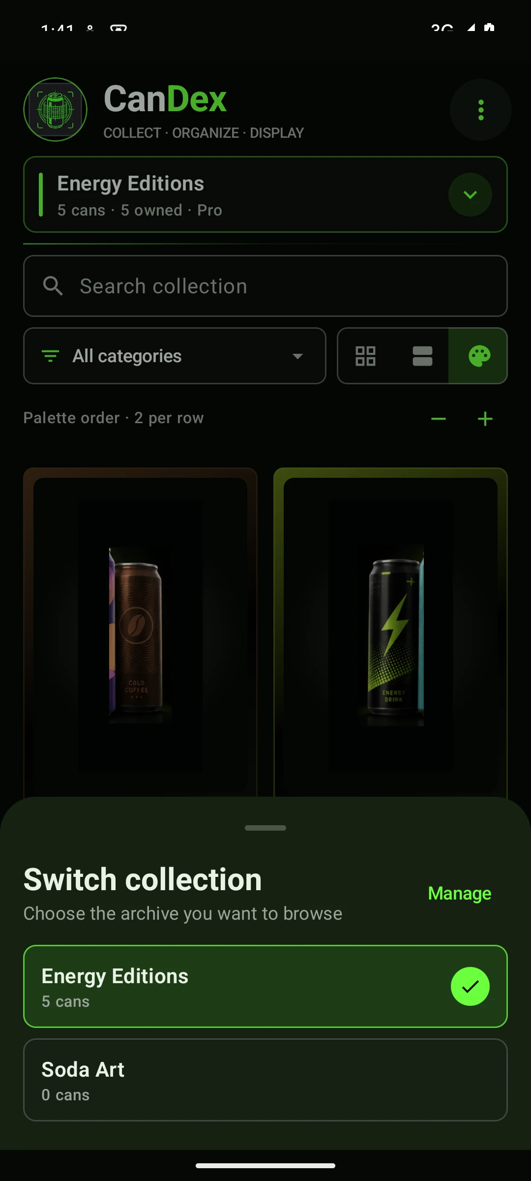 Original app capture · collection switcher