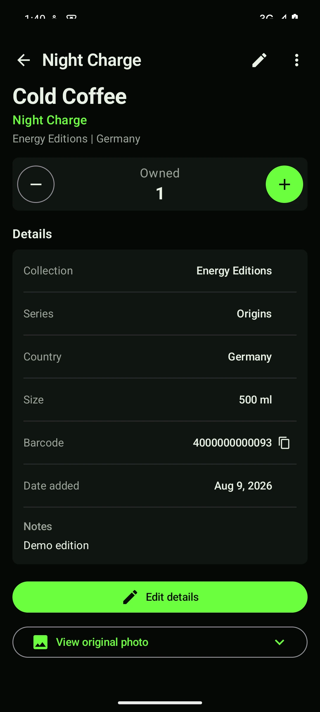 Original app capture · edition metadata