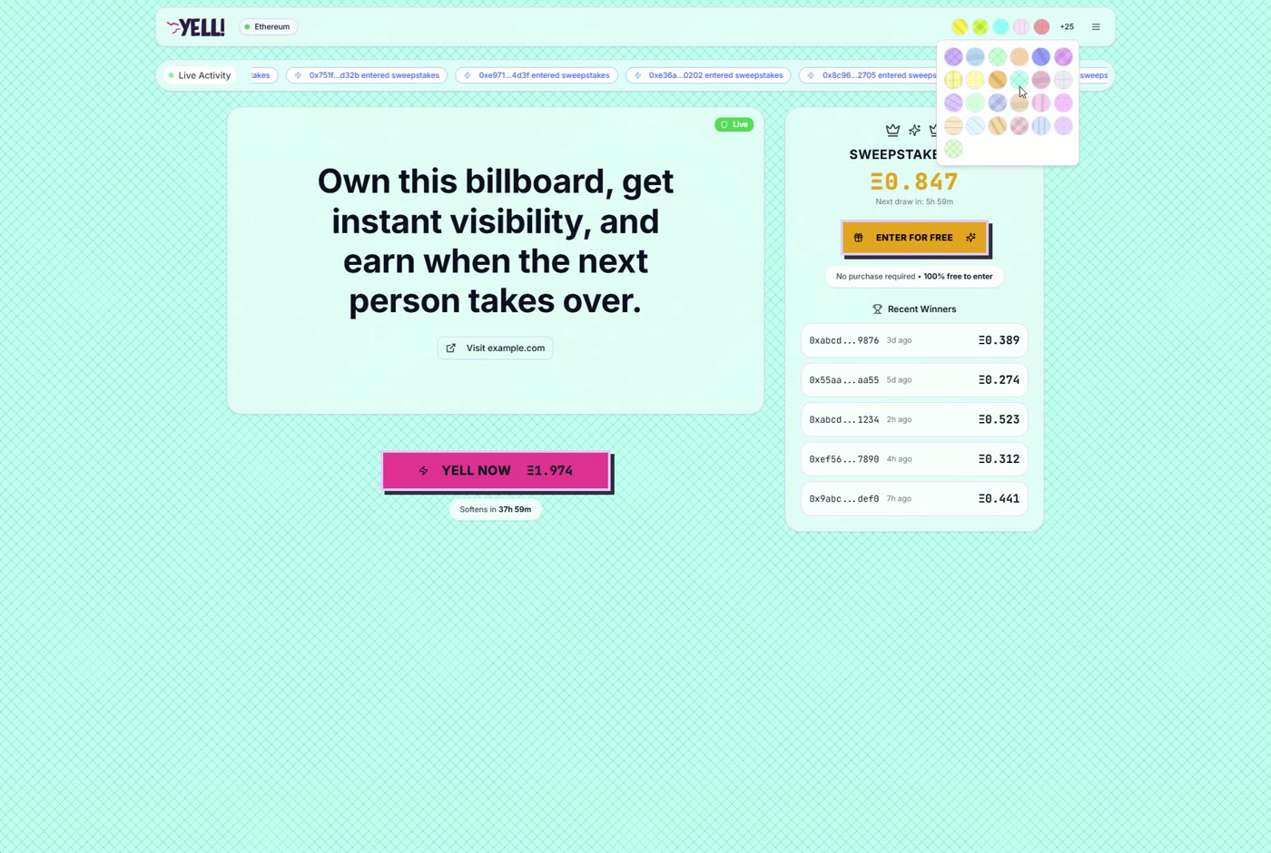Yell.fun — original project view