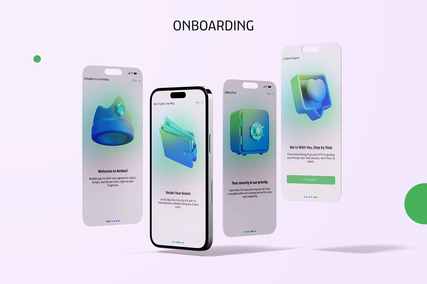 Original Ambos mobile onboarding interfaces
